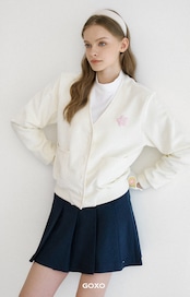 GOXO ゴーエックスオー ギブミーバディフリースポケットカーディガン クリーム