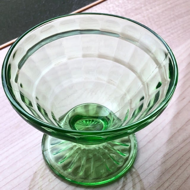 再入荷】ディプレッションガラス ウランガラス シャーベットグラス