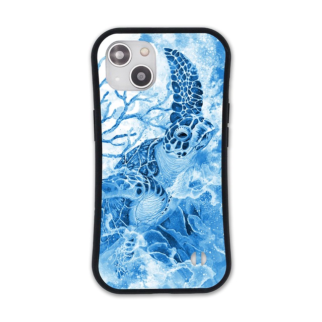 【iPhone耐衝撃グリップケース】夕焼けの珊瑚盆栽