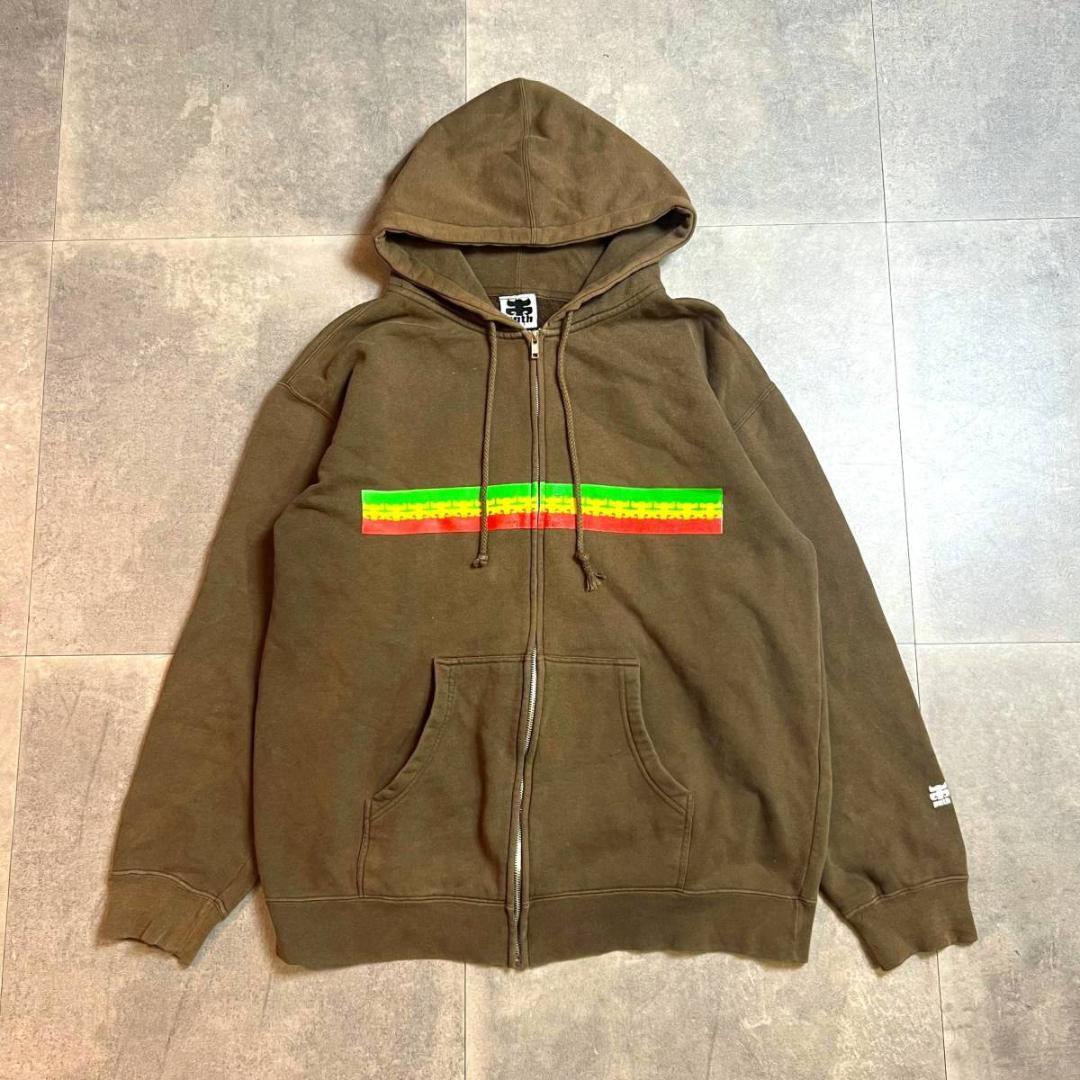 90's～00's I-Path Full Zip Hoodie In Brown＆Rasta L / 90s-00s USA