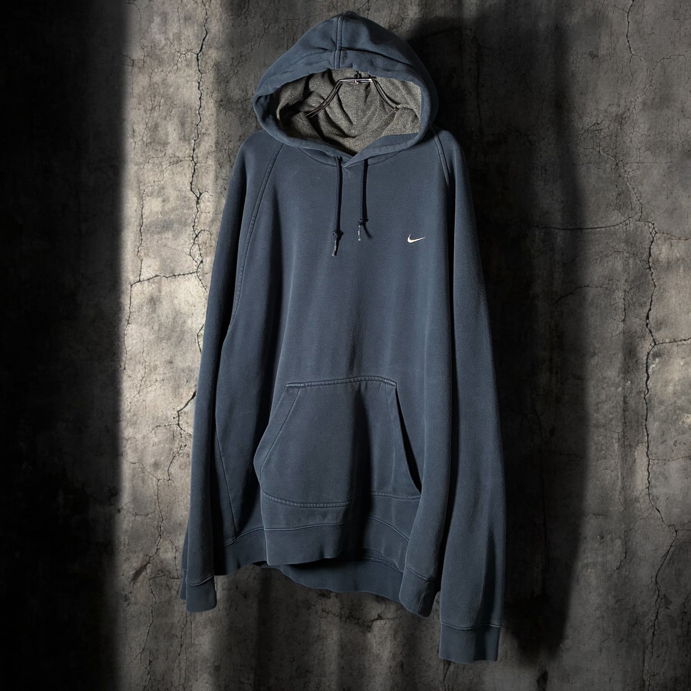 90s NIKE フェード フーディー パーカー ネイビー USA製 NIKE 90s 00s パーカー ネイビー ストリート フェード 00年代 NIKE