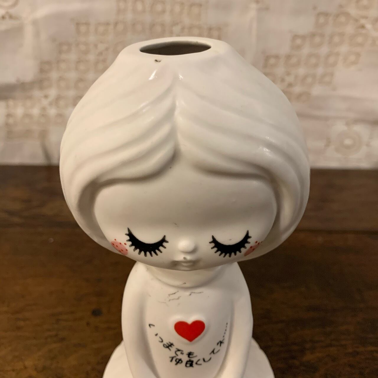レトロファンシー 女の子 陶器製 花びん ビンテージ カワイイ花瓶