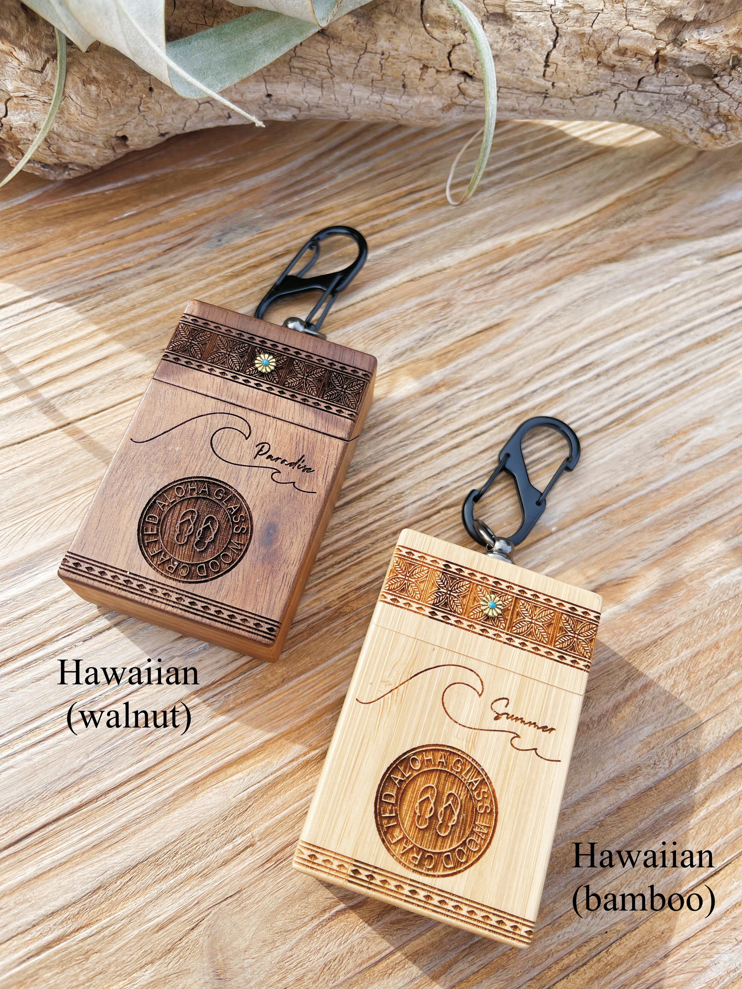 Wood portable ash tray | ALOHA GLASS