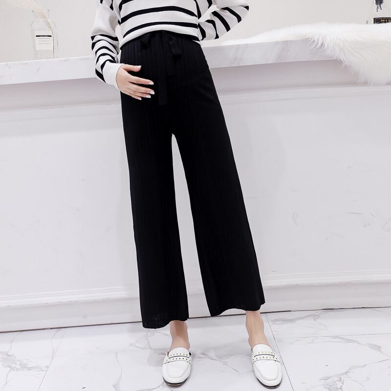 【新作】【送料無料】 マタニティウェア2020春秋新マタニティワイドレッグパンツファッションニットプリーツ妊婦ベリーリフトワイドレッグクロップドパンツ-アリババ スプリング 春物 オータム 秋物 expec249476247079