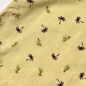 90s SUN SURF サンサーフ ヤシの木 フラガール 7分袖 ハワイアンシャツ アロハシャツ XL/イエロー系 メンズ/東洋エンタープライズ