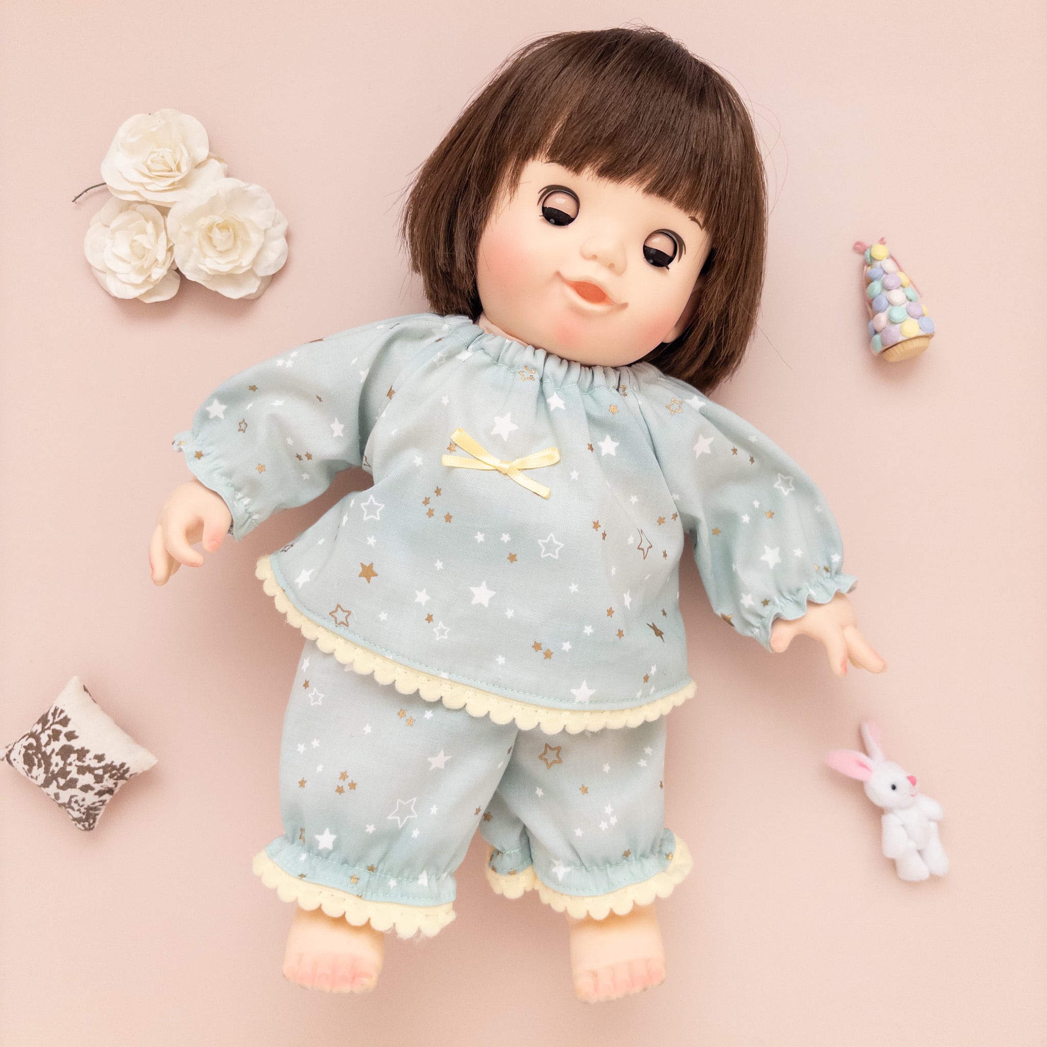 スモックパジャマ(パープルイチゴ)ぽぽちゃん | dollkamiyu