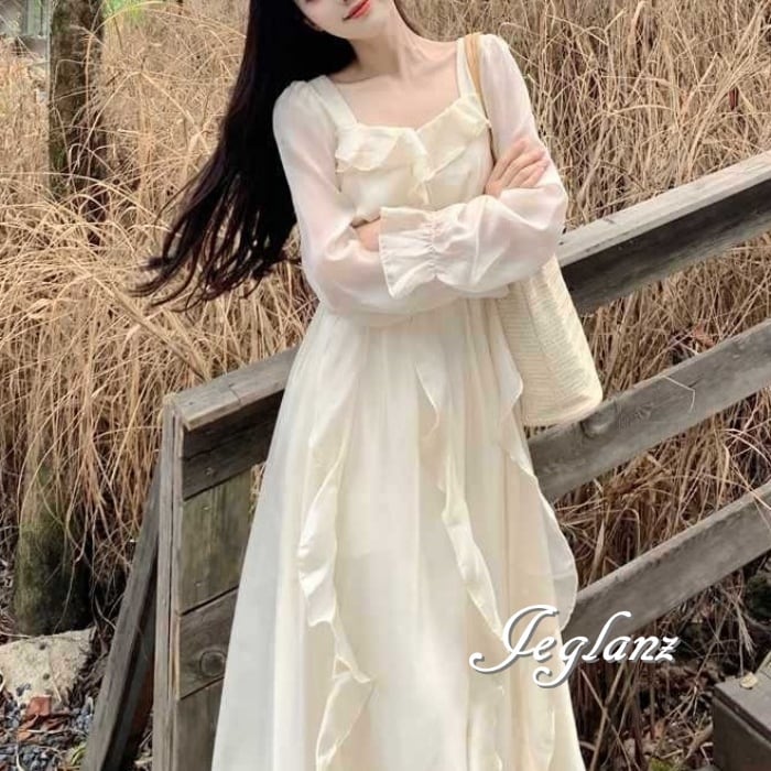 パーティドレス ワンピース ボリューム フリル スウィート (M7682)ζ