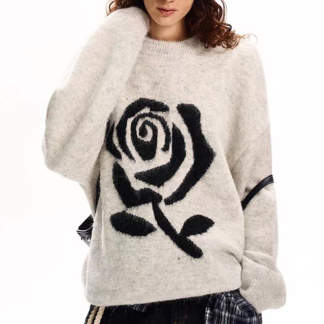rose design knit　ローズデザインニット　J1463