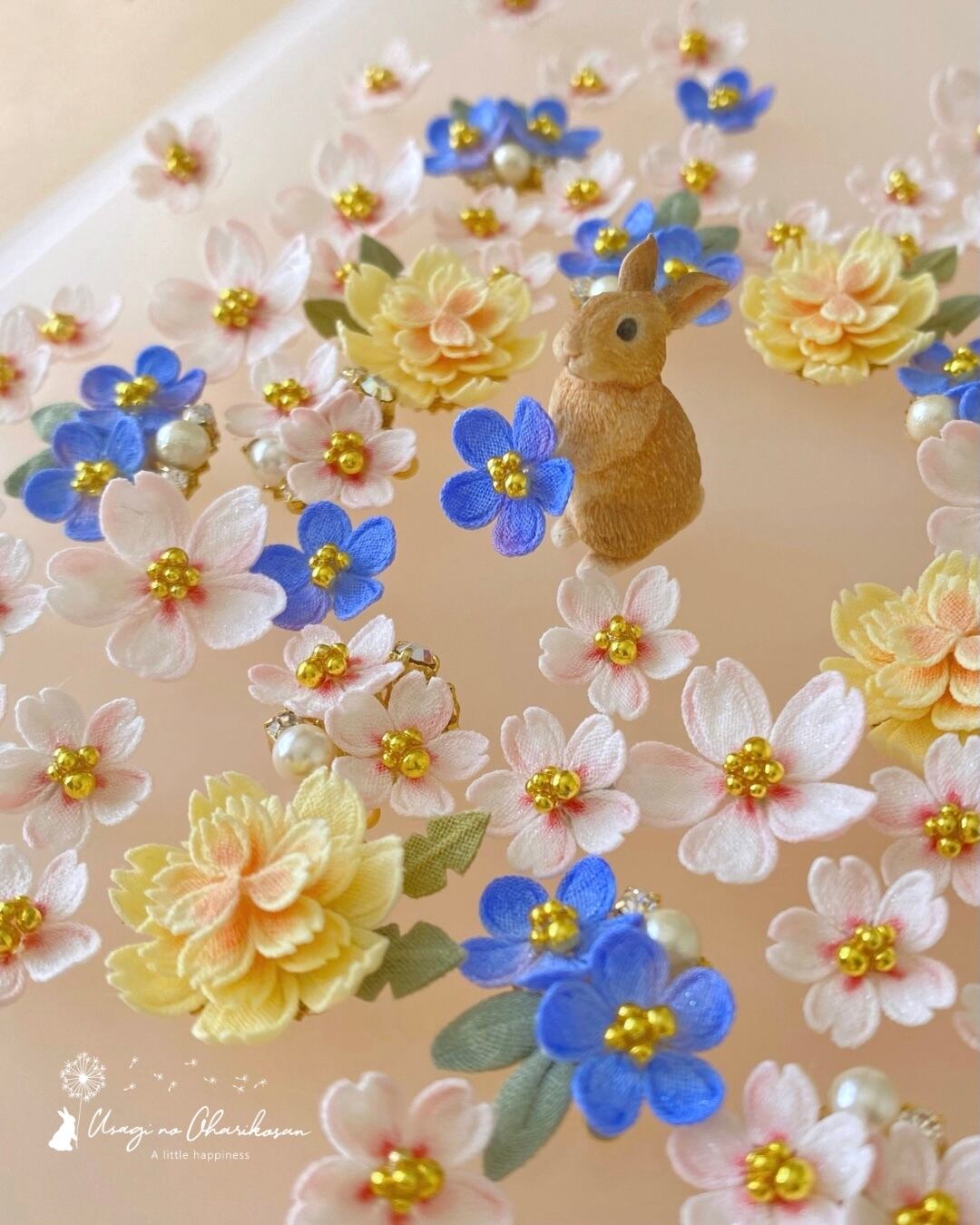 展示〉桜のピアス/イヤリング | うさぎのお針子さん
