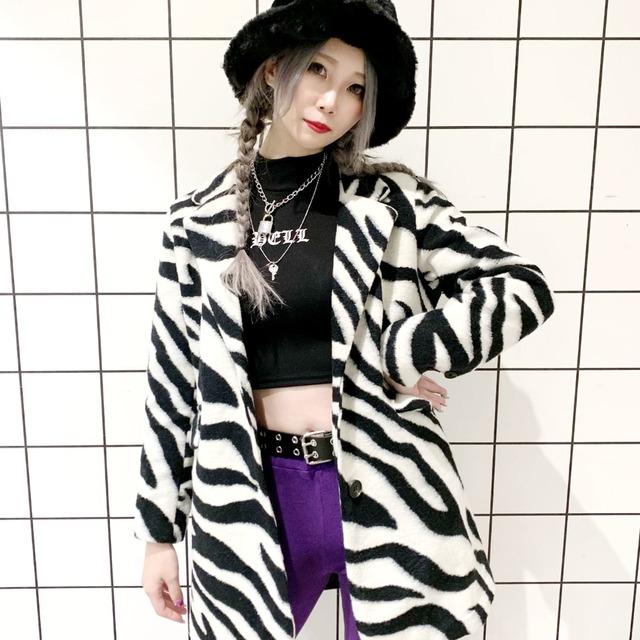 【50%OFF】ゼブラウールコート