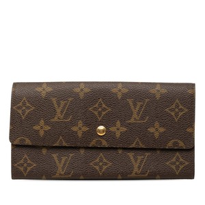 ルイ ヴィトン モノグラム ポシェット ポルト モネ クレディ 長財布 M61723 ブラウン PVC レディース LOUIS VUITTON 【中古】