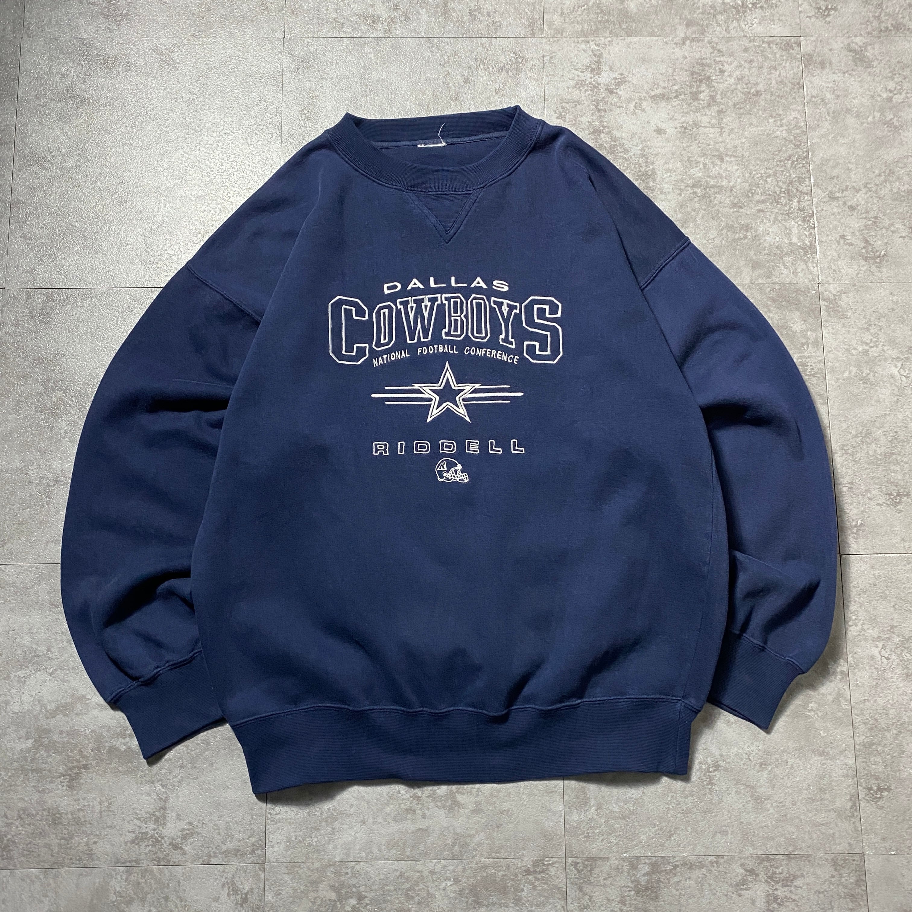 90's NFL ダラス・カウボーイズ 刺繍ロゴ ネイビー スウェット