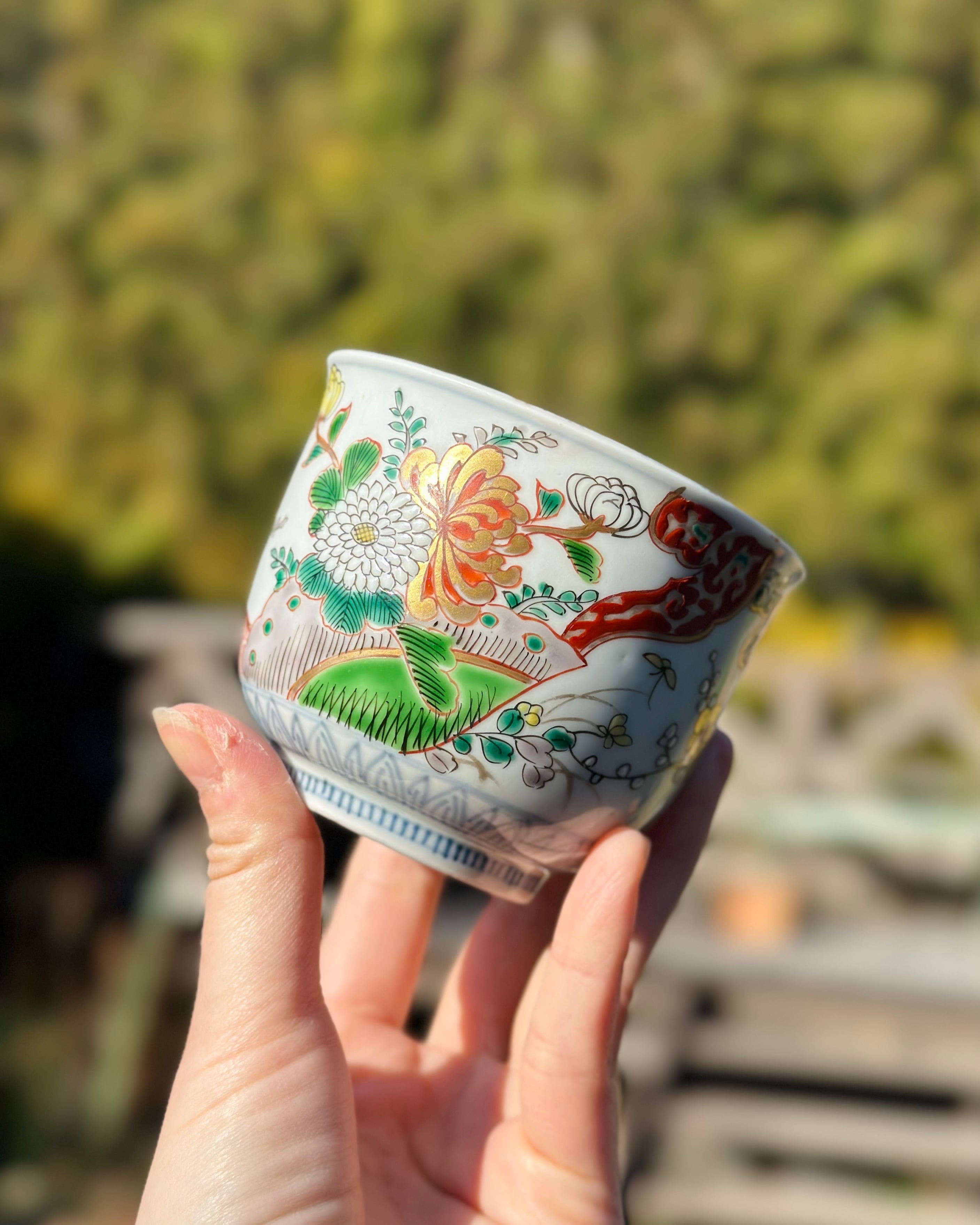 大正硝子 フリル氷カップ 輪花縁（赤） | Antique Shop Soukodo