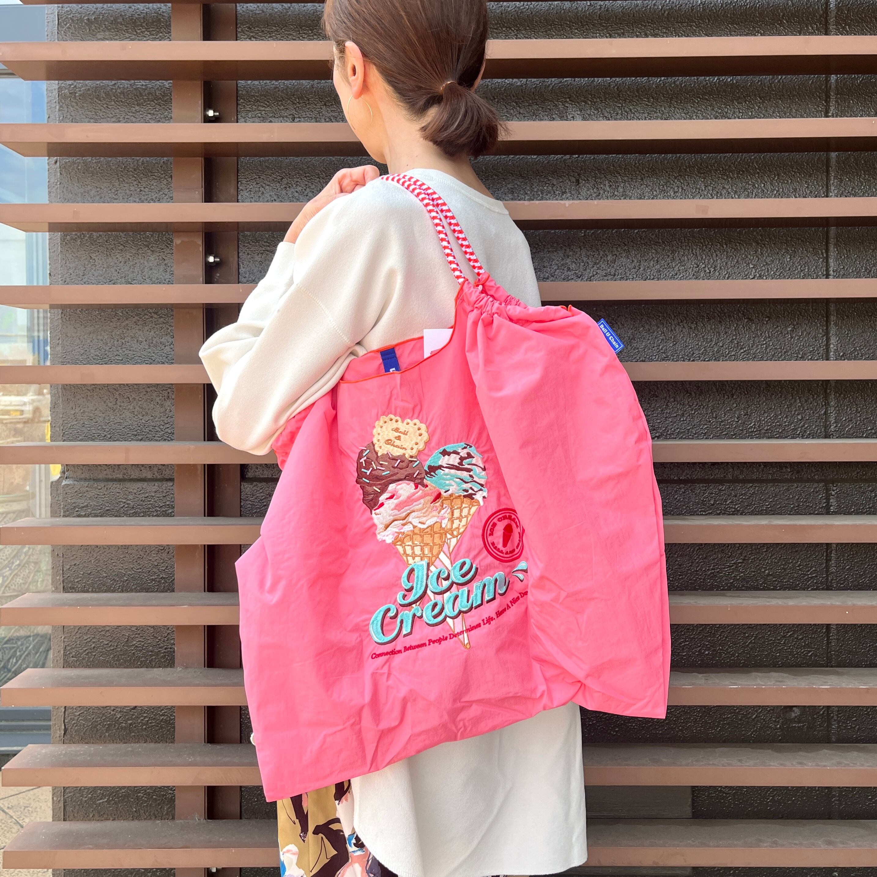 7/2発売】Ball&Chainエコバッグ/ ice cream Lサイズ | Quattro