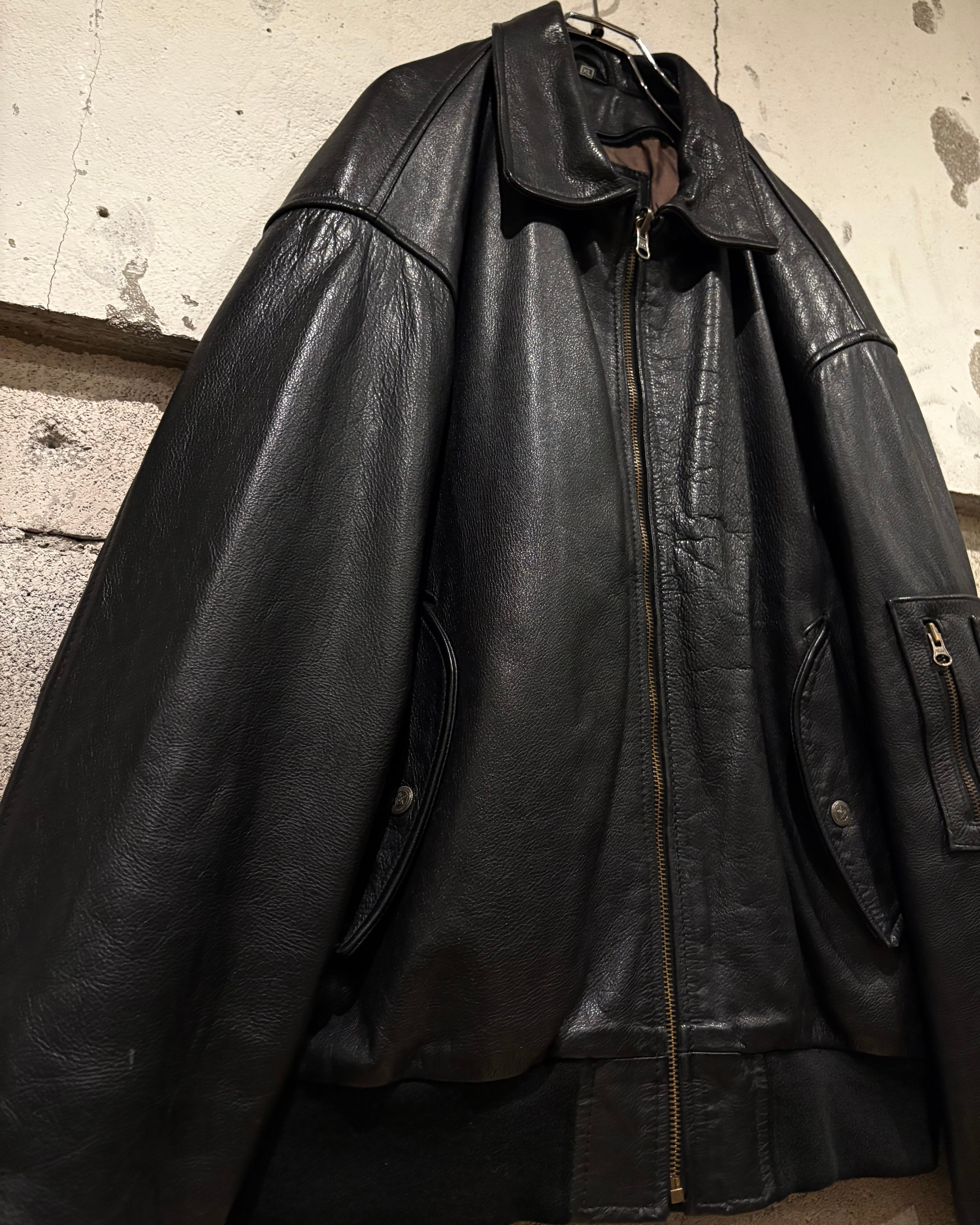 Caka otto】 “Redskins” Flight Detail Vintage Leather Jacket | Caka