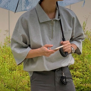 ハーフジップルーズTシャツ　MT0080440