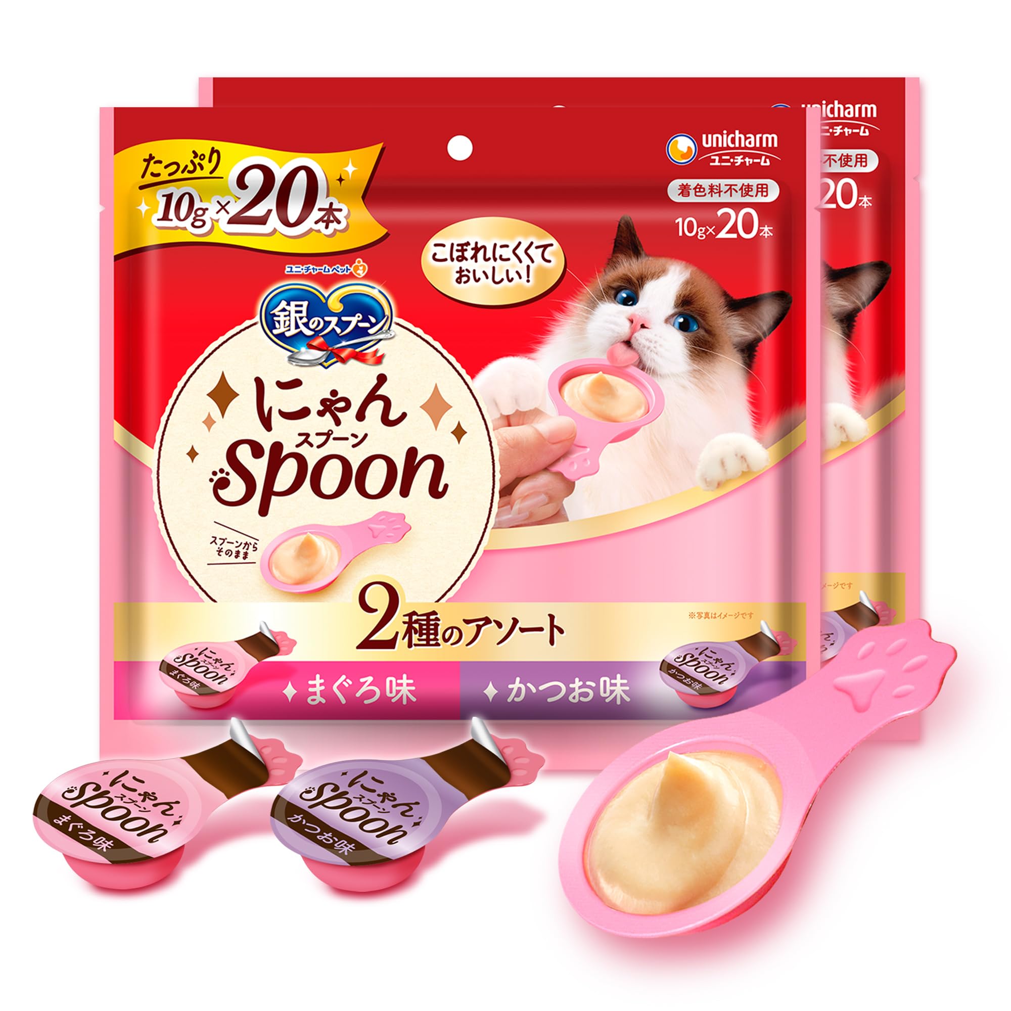 【ぴー】銀のスプーン にゃんSpoon2種のアソート/いなば 焼かつお 他 銀のスプーン にゃんSpoon 2種のアソート まぐろ・かつお味 200g×2