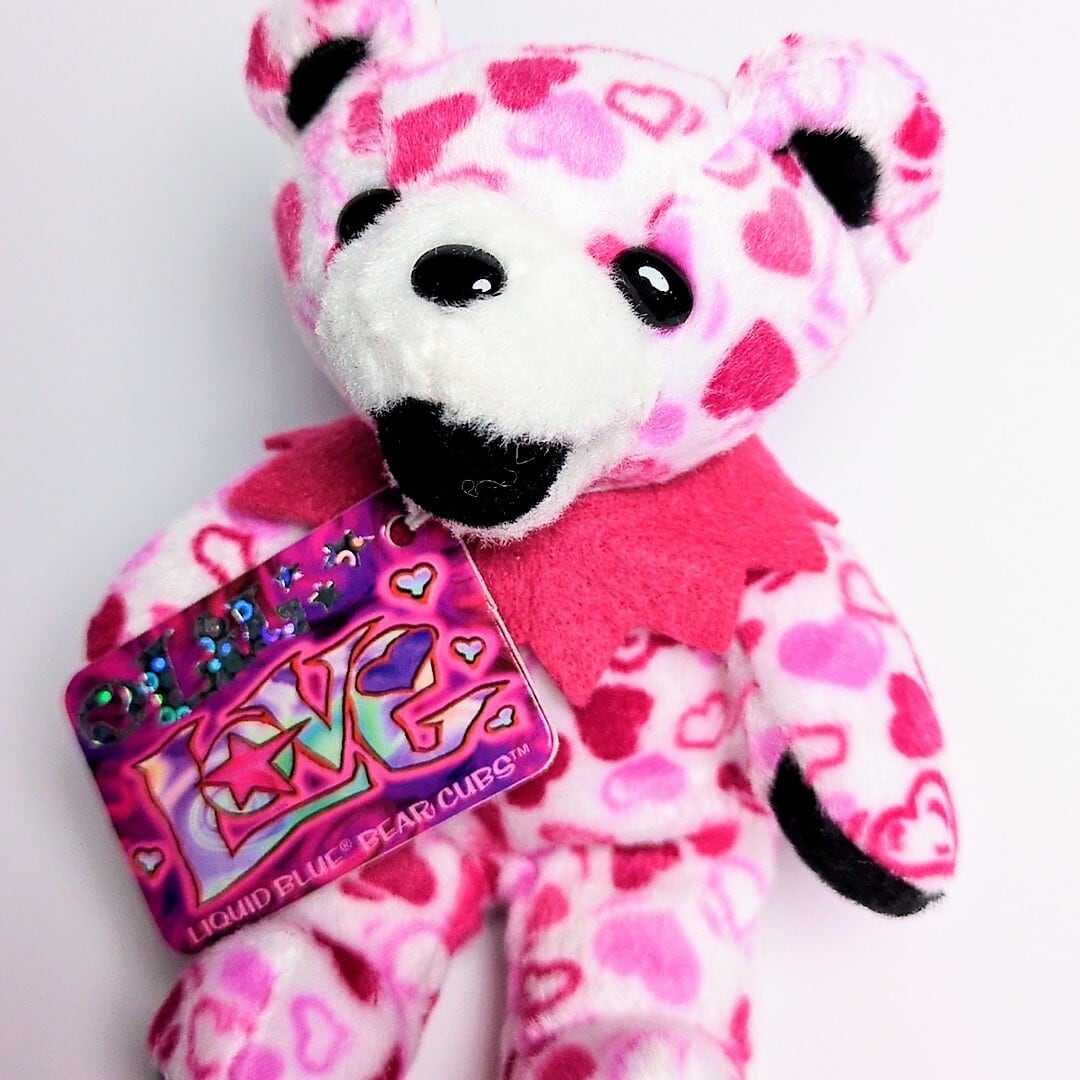 ☆DEADSTOCK / VINTAGE☆ 2001年製【 Grateful Dead(グレイトフルデッド)】5inch 5インチ / Bean Bear ビーンベア / ハート柄 / シリーズA / ベロなし 舌なし  / Lil Love リル・ラブ / 日本限定 JAPAN LIMITED〚アメリカン雑貨 アメトイ〛