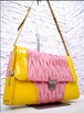 美品◆miumiu ミュウミュウ Amulet Project MATELASSE マテラッセ パイソンレザーストラップ クロスボディ ショルダー バッグ ポシェット◆
