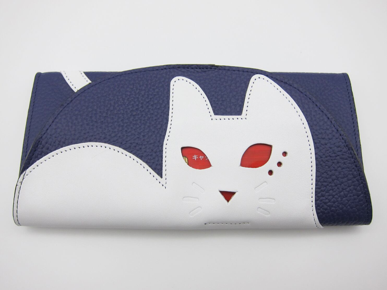 CHIGRACCI 猫デザイン長財布 「ニャレット 」ホワイト×ロイヤル 