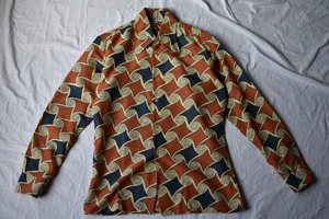 1970s England Orange-base Spiral Pattern Shirt