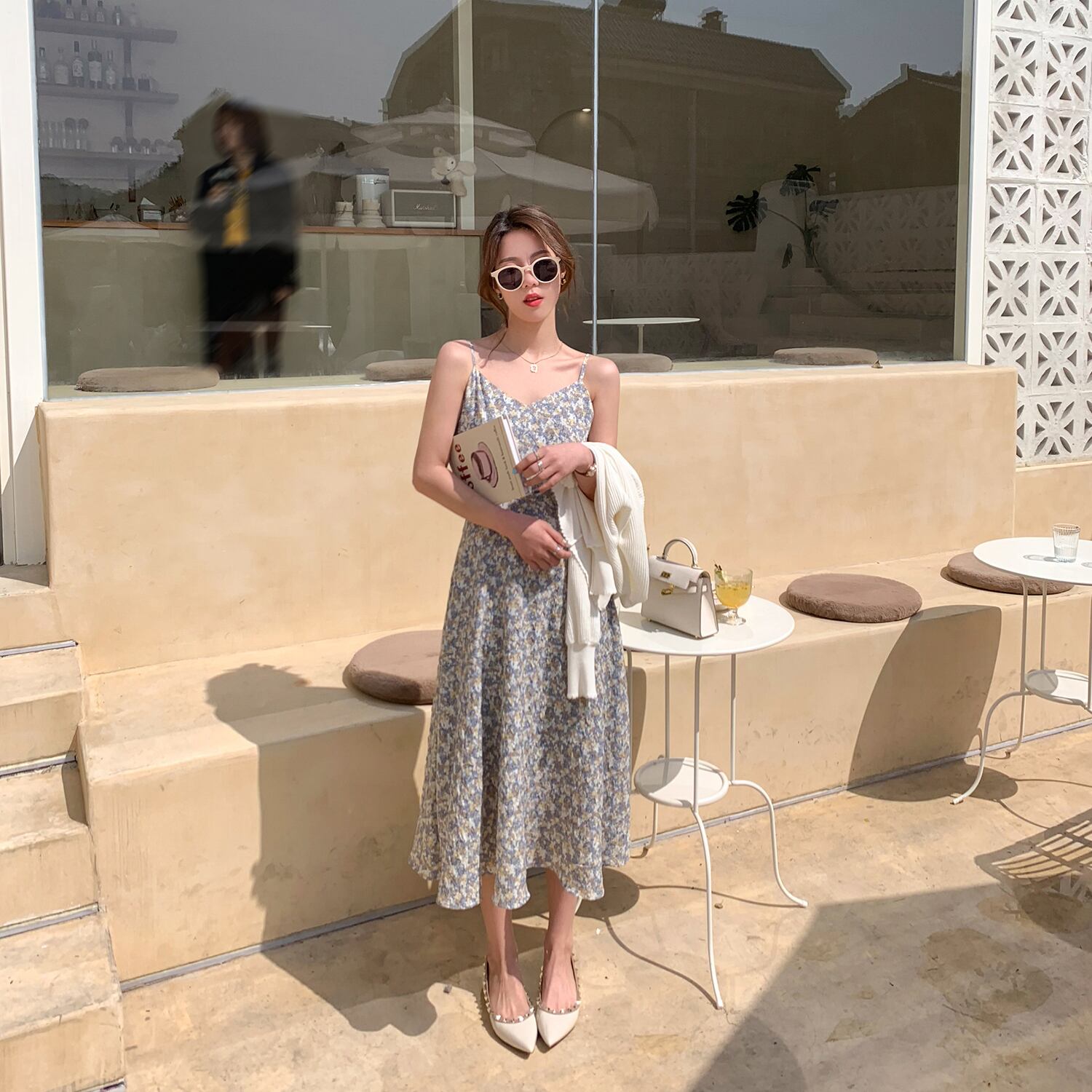 シフォンドレス スプリングスタイルスタンダードウェストAラインスカート レトロ 春物 6Du_Shop_Women94288036986