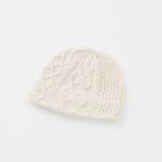 mature ha.／slant cutting knit cap aran - wool x cashmere, silk