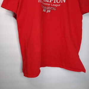 ギルダン　半袖　プリントTシャツ　スポーツ　メキシコ製　レッド　XL