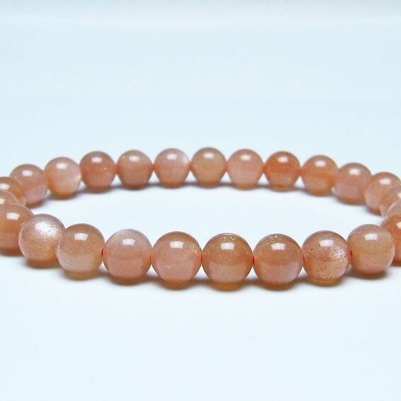 オレンジムーンストーン ブレスレット 8mm 一点物 メール便可 [M便 1/10] 111-48616