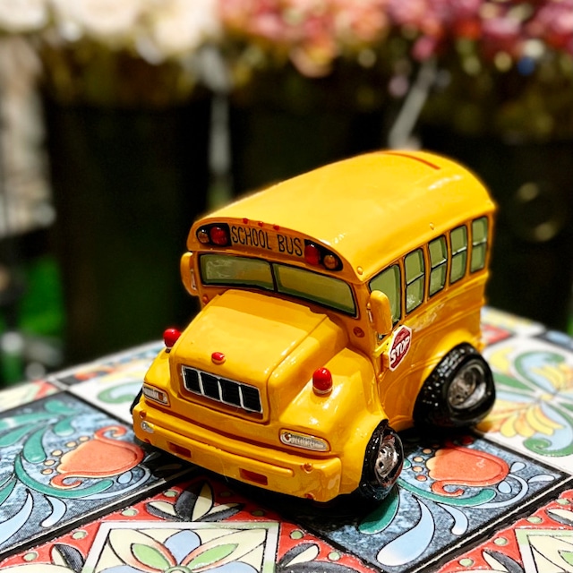 スクールバス 35124 貯金箱 バス インテリア コインバンク 黄色 イエロー ポップ かわいい