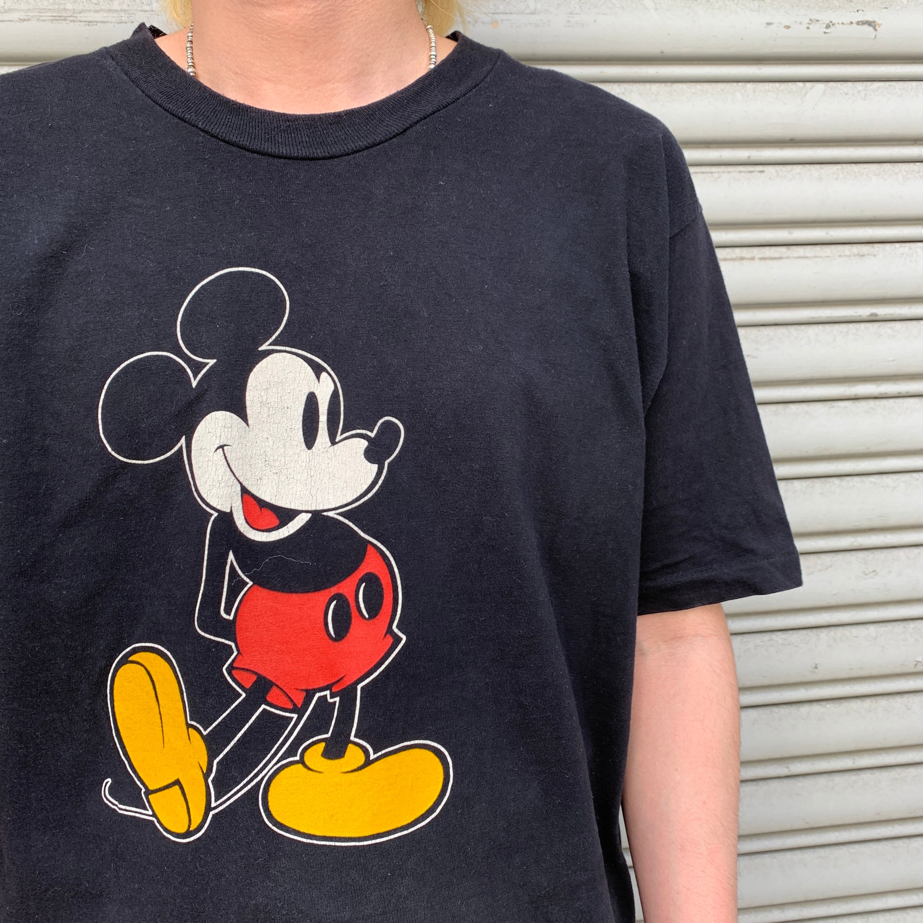 90s USA製 Disney ミッキーマウス キャラクターTシャツ 黒 XL | 古着屋 Uan