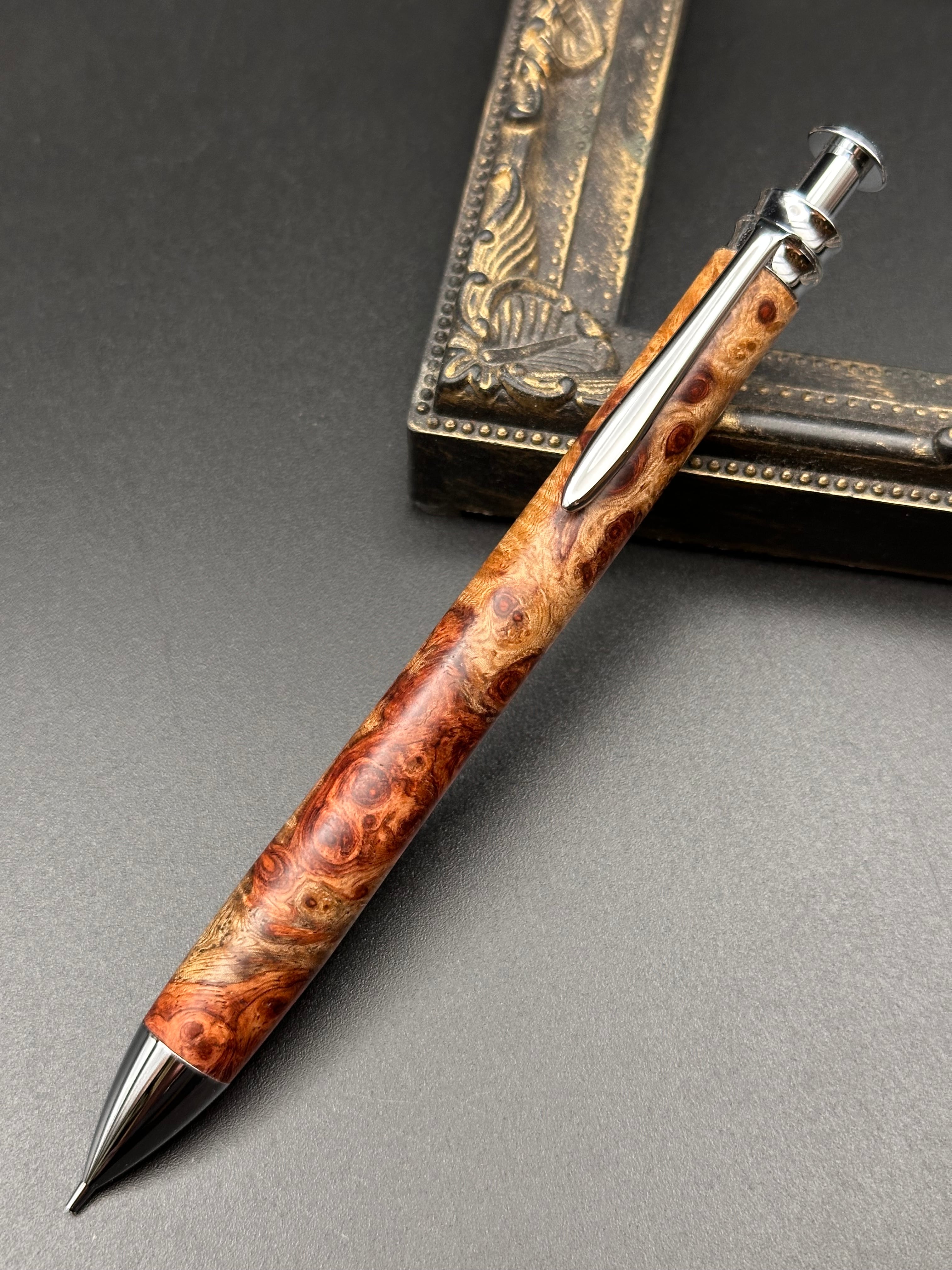 サイアミースローズ マイクロカーリー 木軸シャープペン&替芯ケース