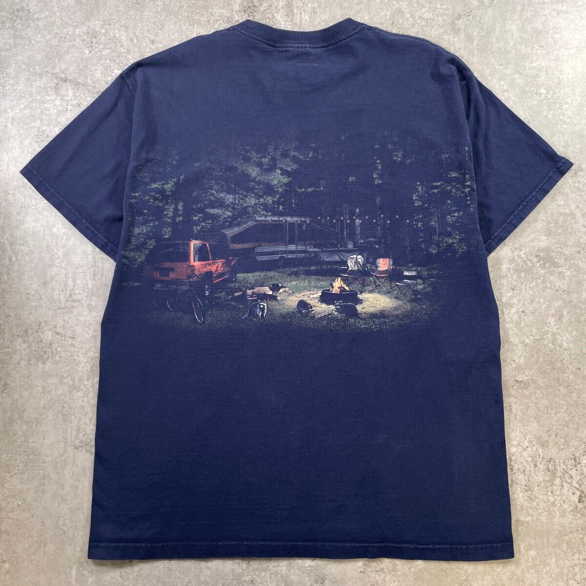 00年代 HIDDEM VALLEY RV RESORT キャンプ プリントTシャツ メンズXL