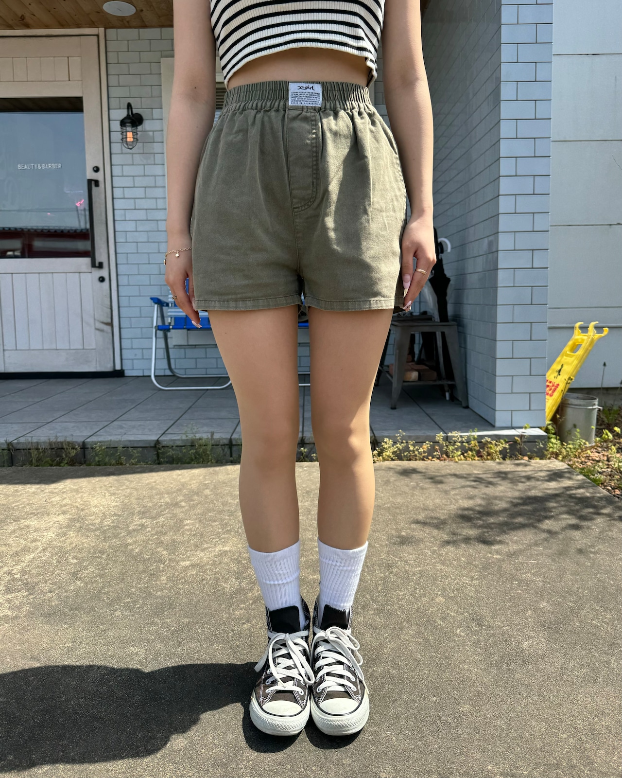【X-girl】 PIGMENT DYED EASY SHORTS【エックスガール】