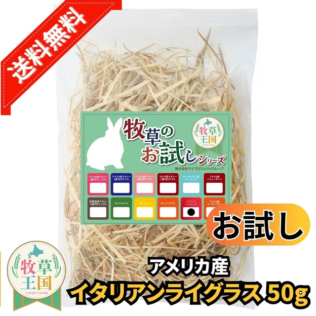 牧草王国 イタリアンライグラス お試し 50g