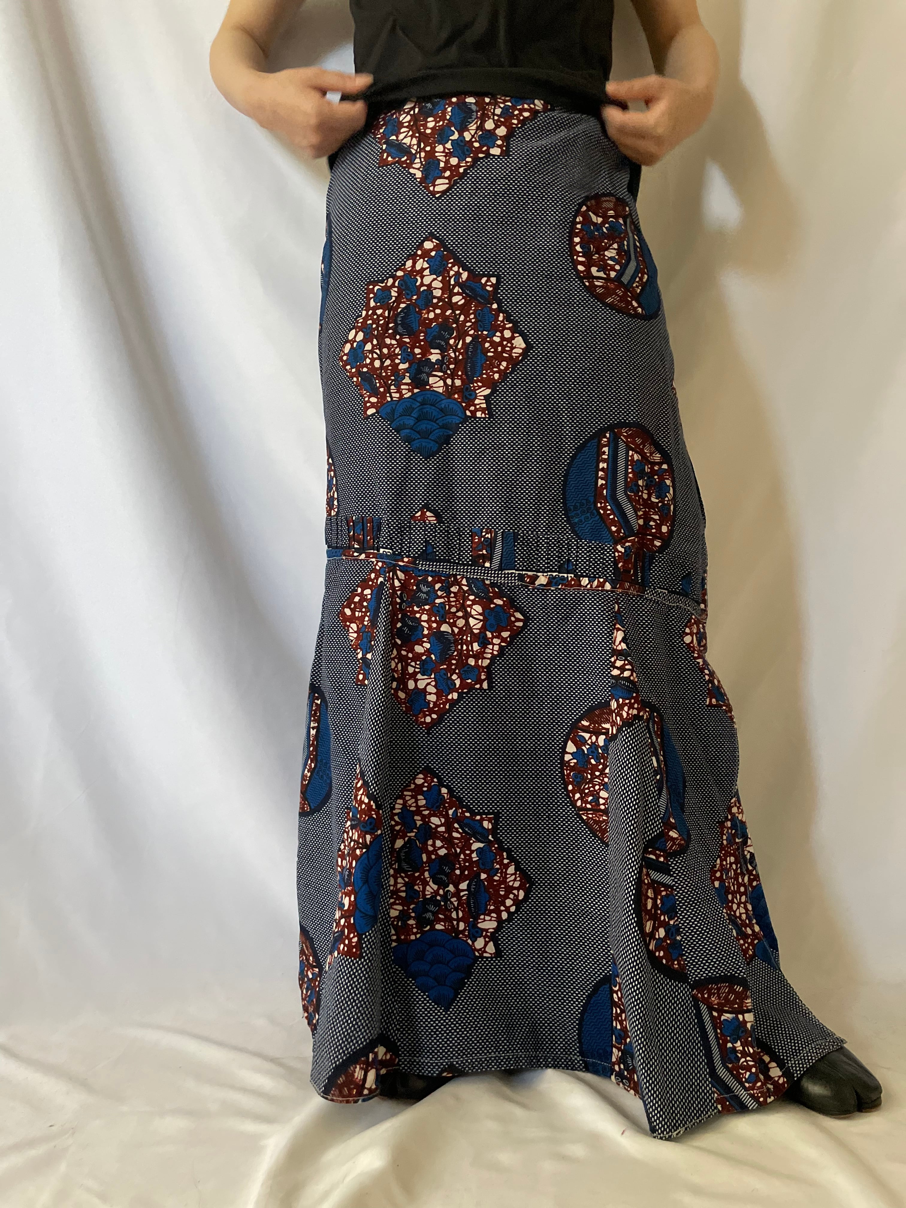 african batik wrap skirt アフリカンバティックラップスカート