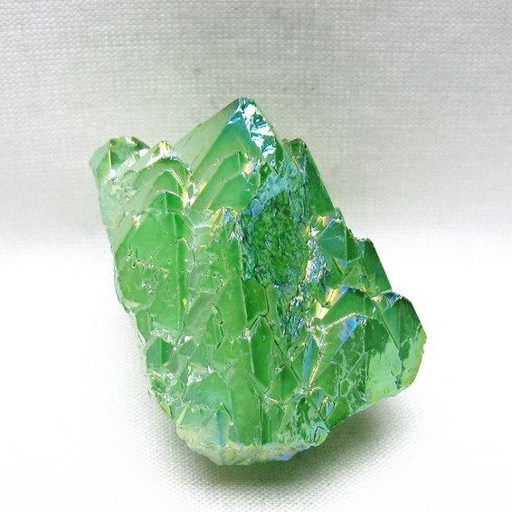 オーラクリスタル 原石 グリーン エレスチャル オーラ水晶 一点物 171-8858