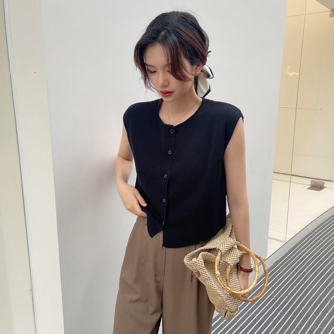 クルーネック フレンチスリーブカーデ AJ1050-2203