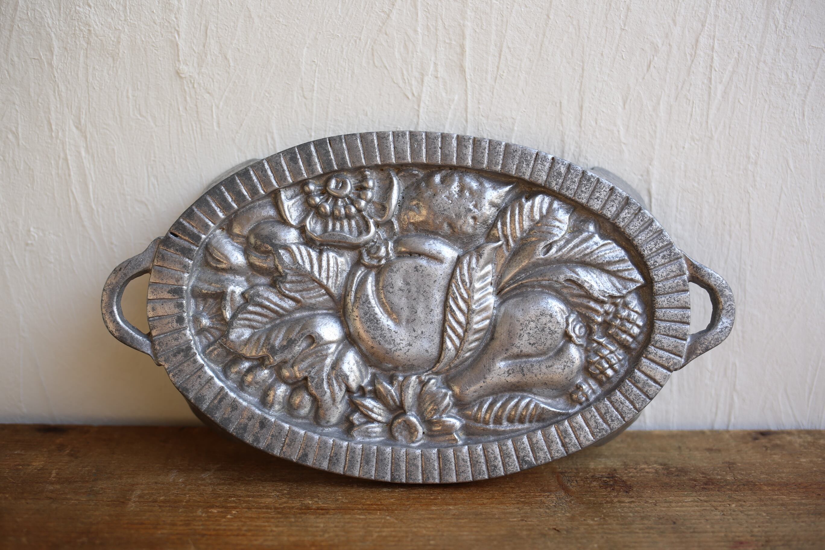 フランス アンティーク ヴィンテージ 鍋敷き トリベット オーバル アルミダイキャスト製