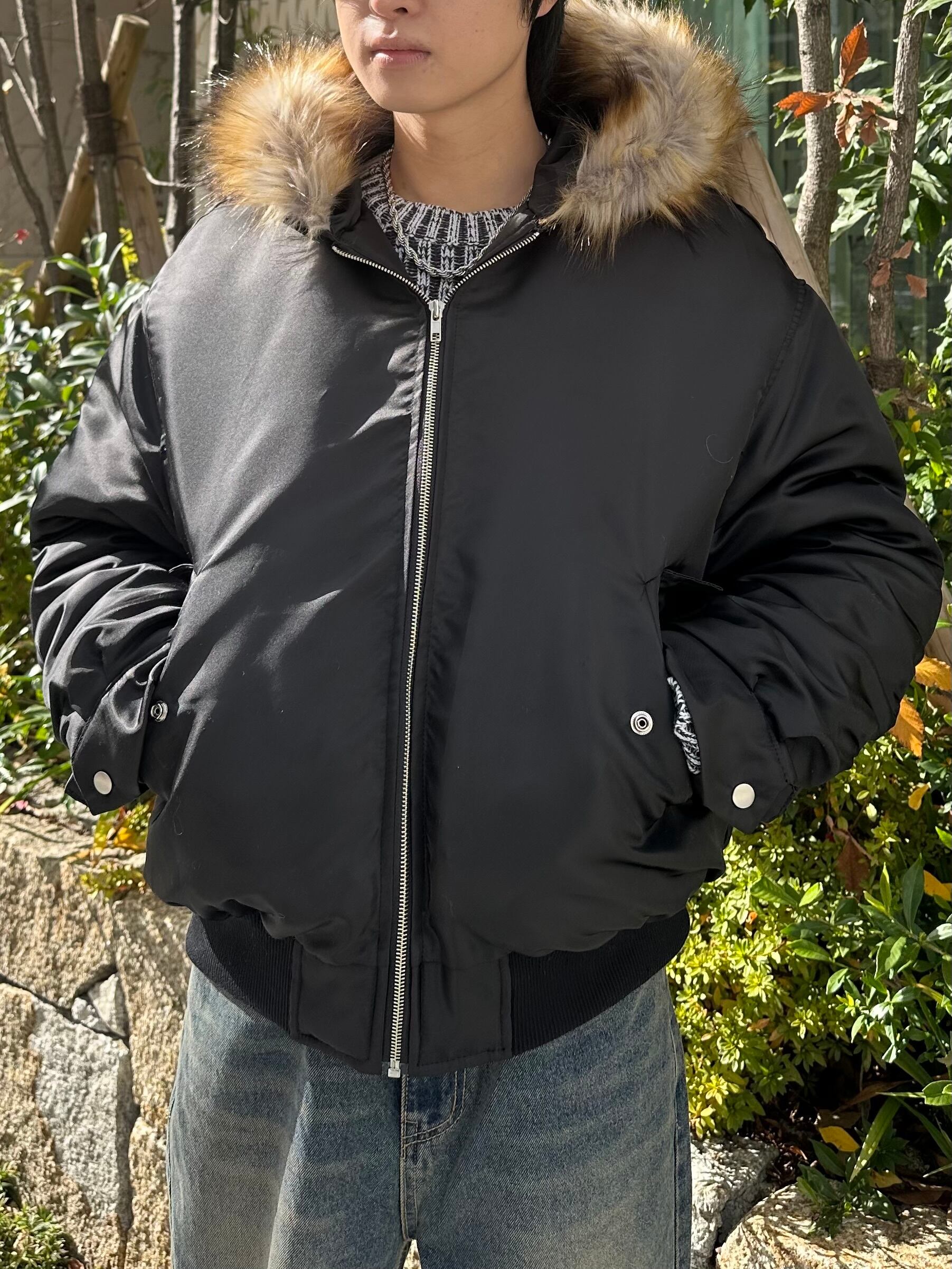 ALUDE SELECT】short fur flight jacket | 【ALUDE】韓国メンズ