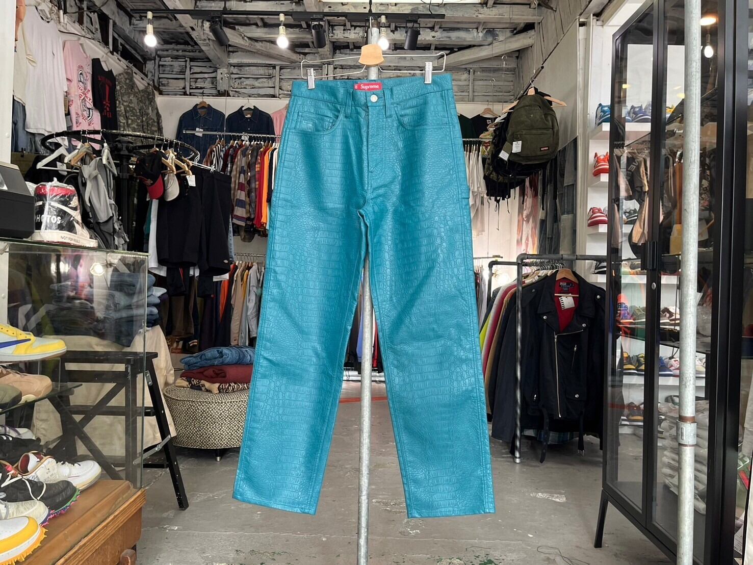 Supreme FAUX CROC PAINTER PANT TEAL 30 08627 | BRAND BUYERS OSAKA