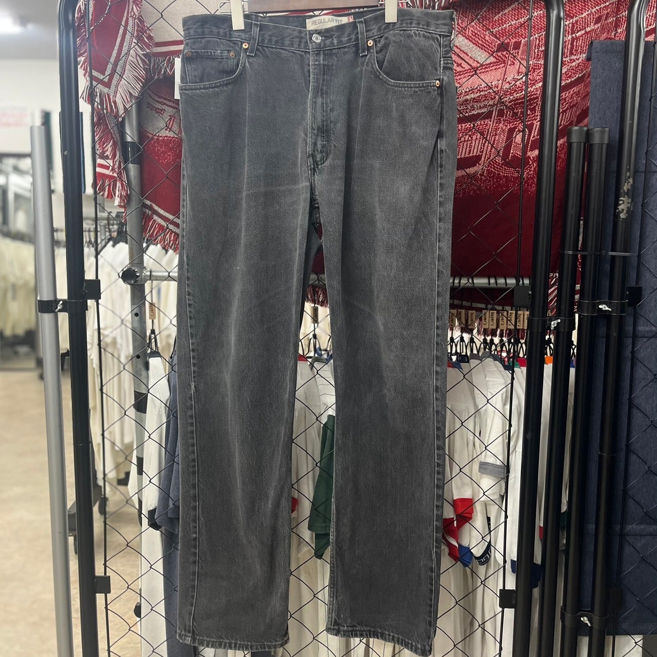 Levi's 505 ブラックデニム ジーンズ ジッパーフライ  フェード