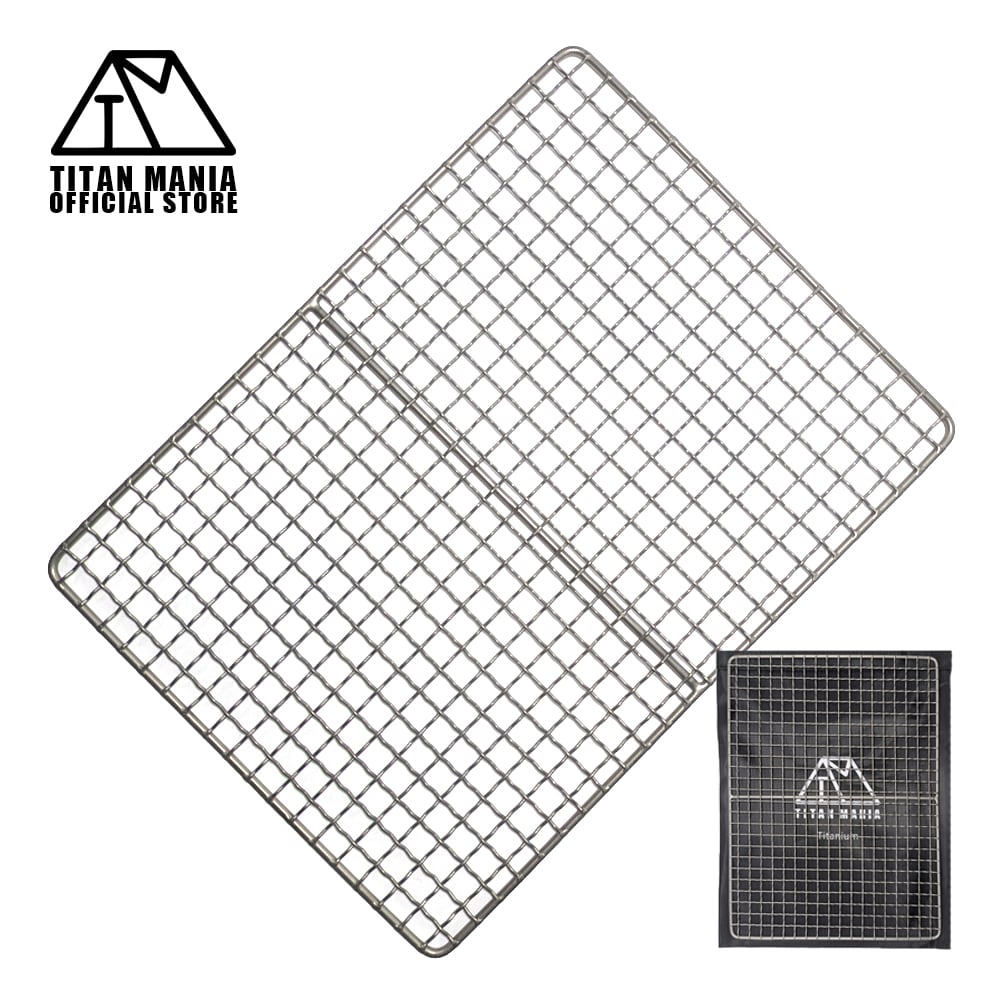 焼き網 軽量タイプ チタン製 プレート 超軽量 極軽 角型 頑丈 27cm