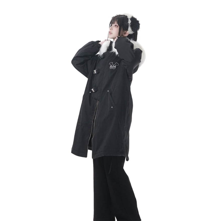サブカル地雷系 コート モッズコート フェイクファーコート Y2K