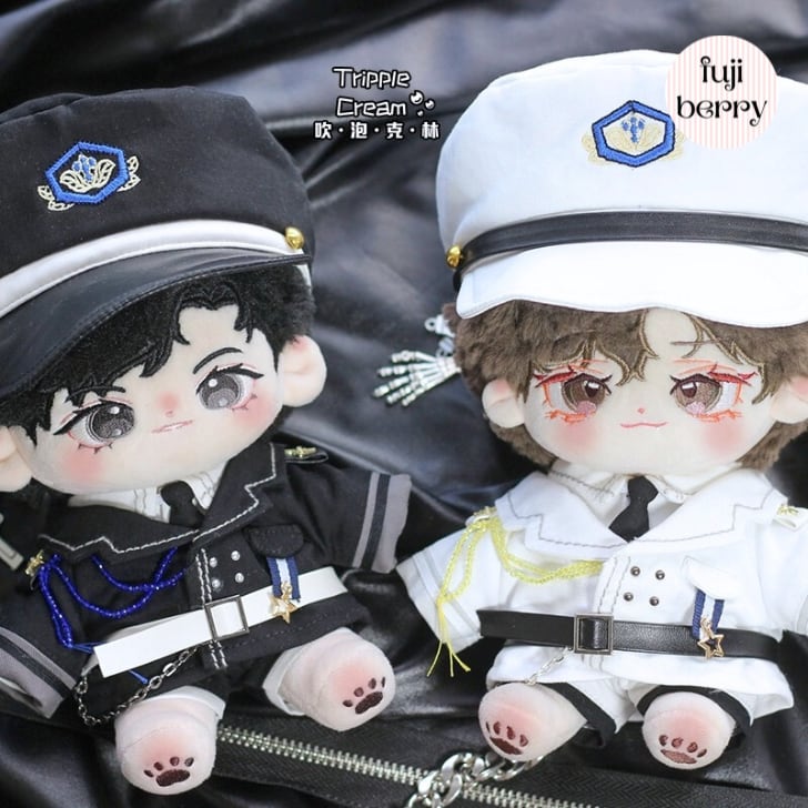 【20cmぬい服】モノクロ制服コーデ 20cm着せ替えぬいぐるみ用 お洋服|fuji berry