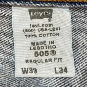 【LEVI'S】505 REGULAR FIT デニム ジーパン ジーンズ テーパード ジッパーフライ W33 L34 リーバイス レギュラーフィット US古着