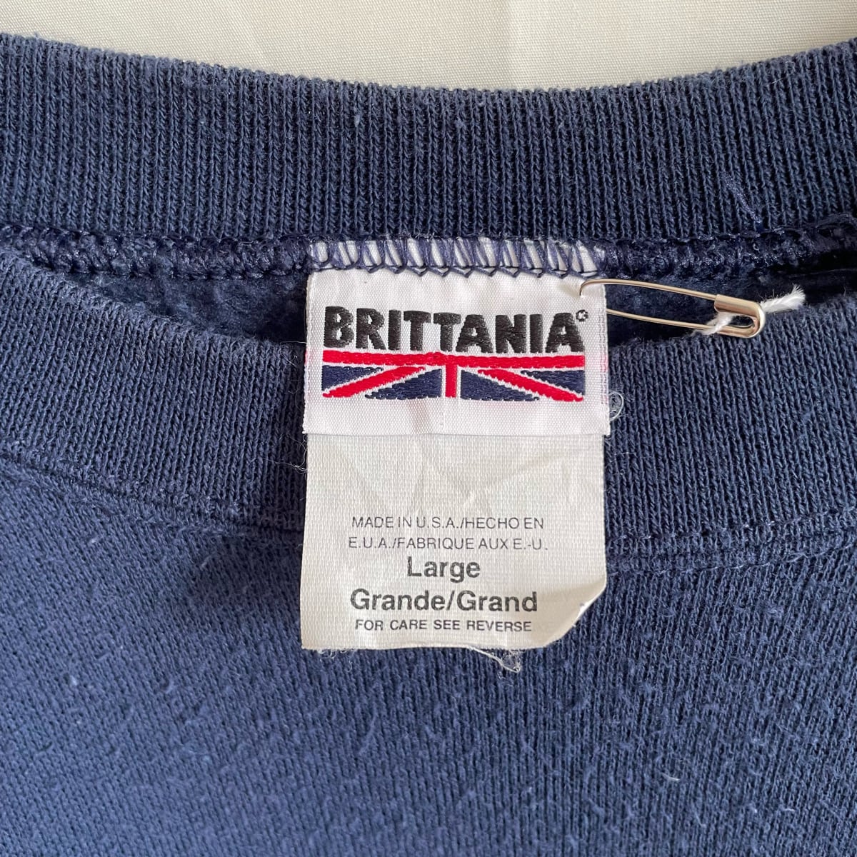 90s BRITTANIA スウェット 無地 紺 ネイビー ソリッド 古着 ブリタニア