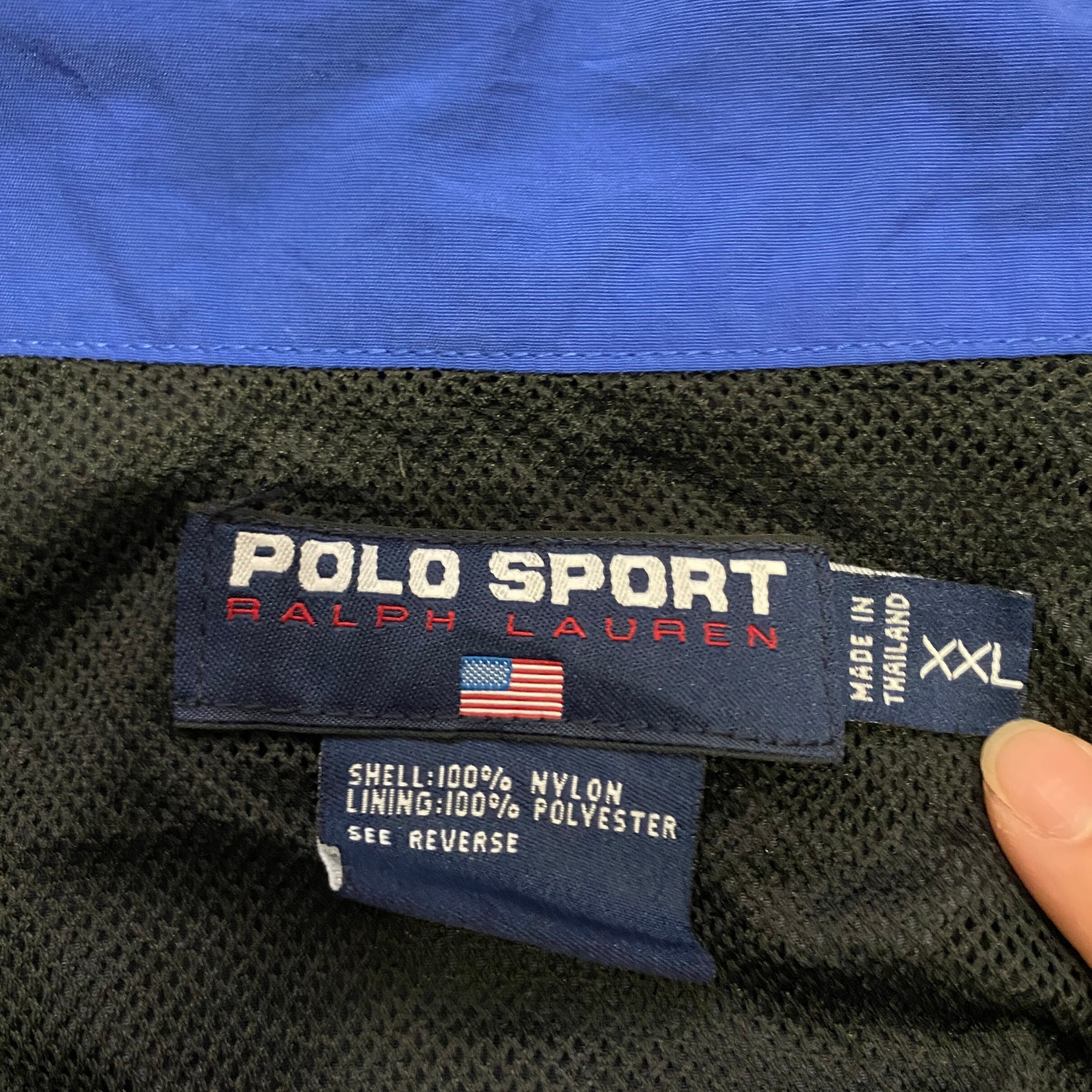 【90s 古着】ポロ ラルフローレン 刺繍 ナイロンジャケット ネイビー XL 古着 90年代 ラルフローレン Ralph Lauren POLO SPORT ポロスポーツ