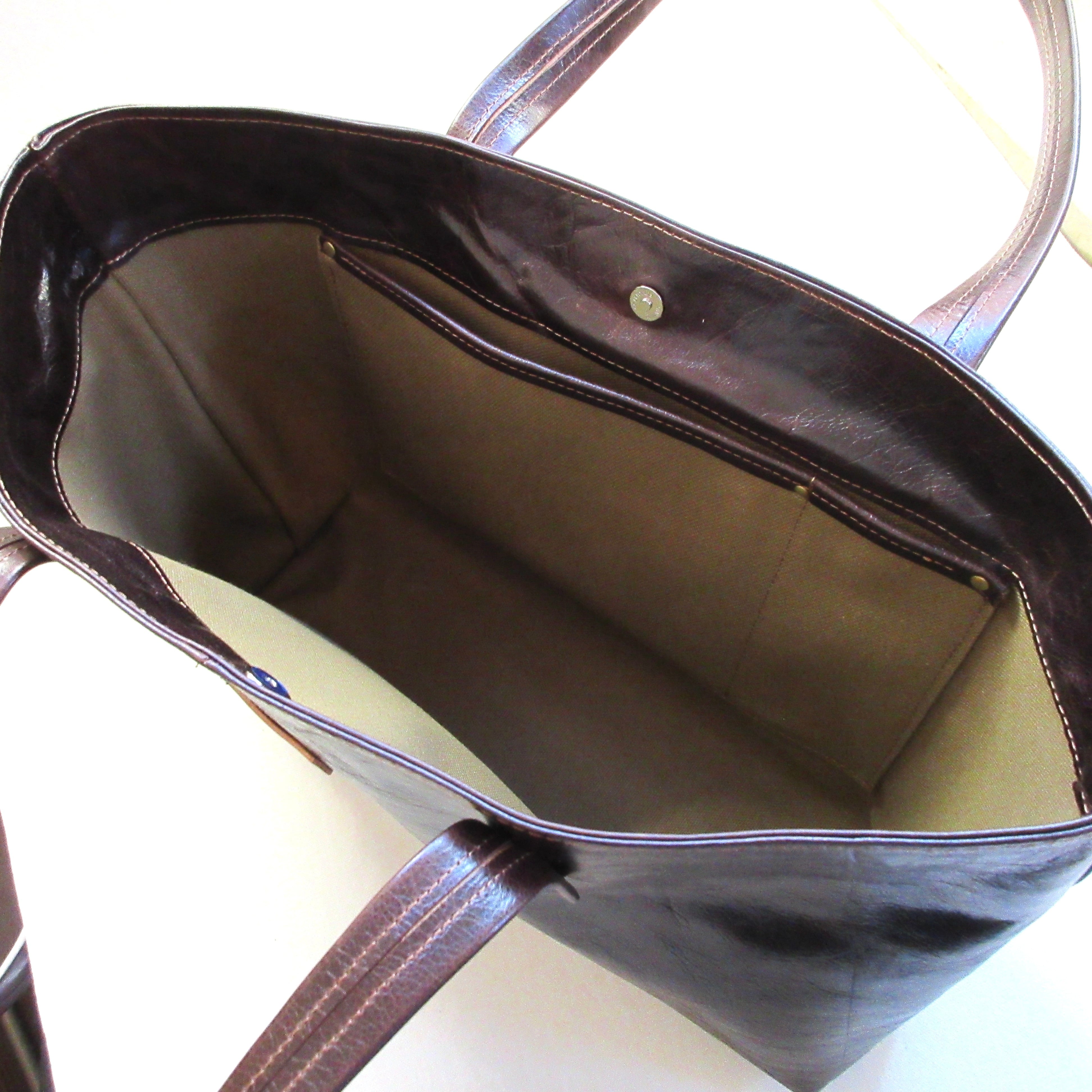 本革製トートバッグ（リベット／ダークブラウン）tb02 | wizardleather