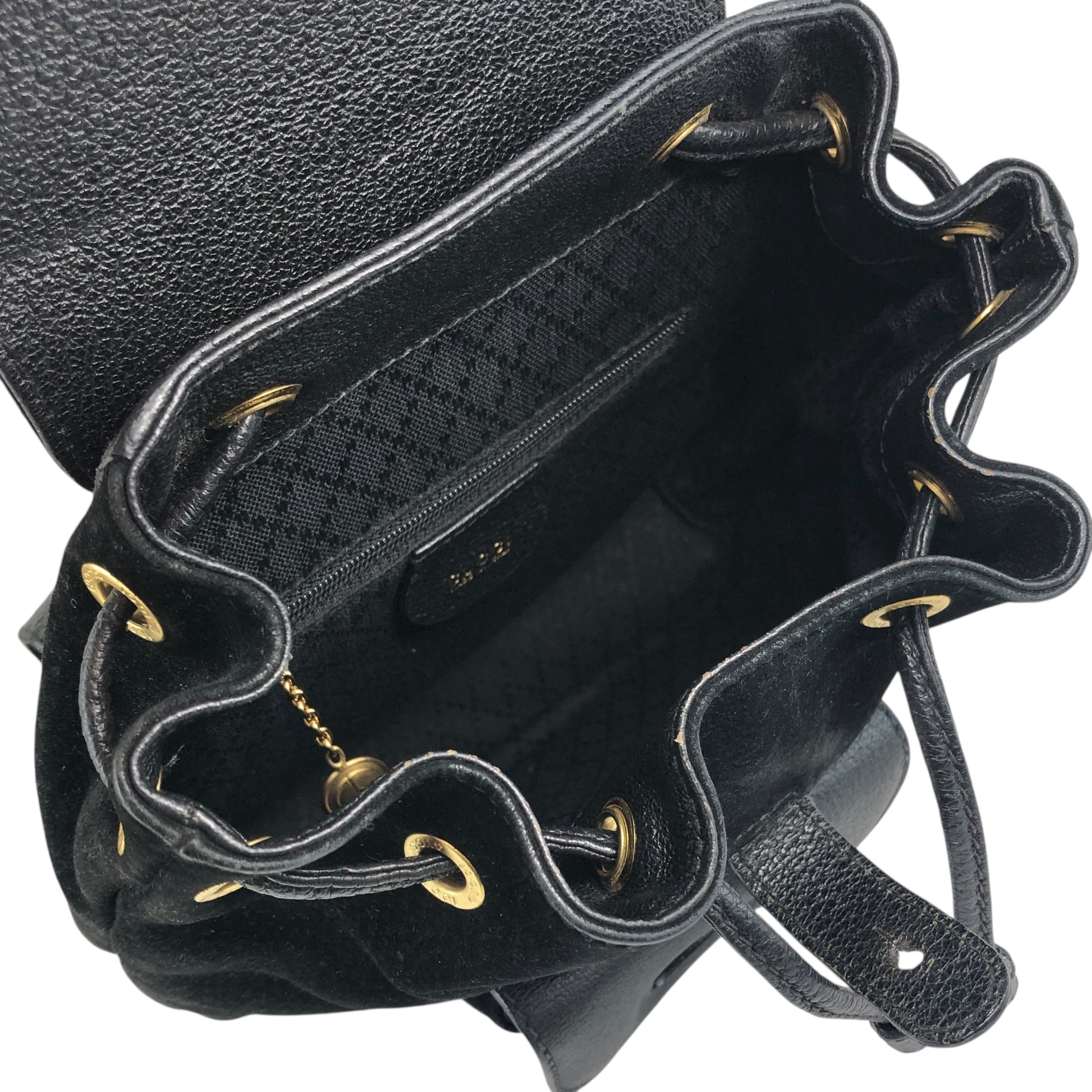 GUCCI グッチ バックパック ブラック バンブー ターンロック スエード